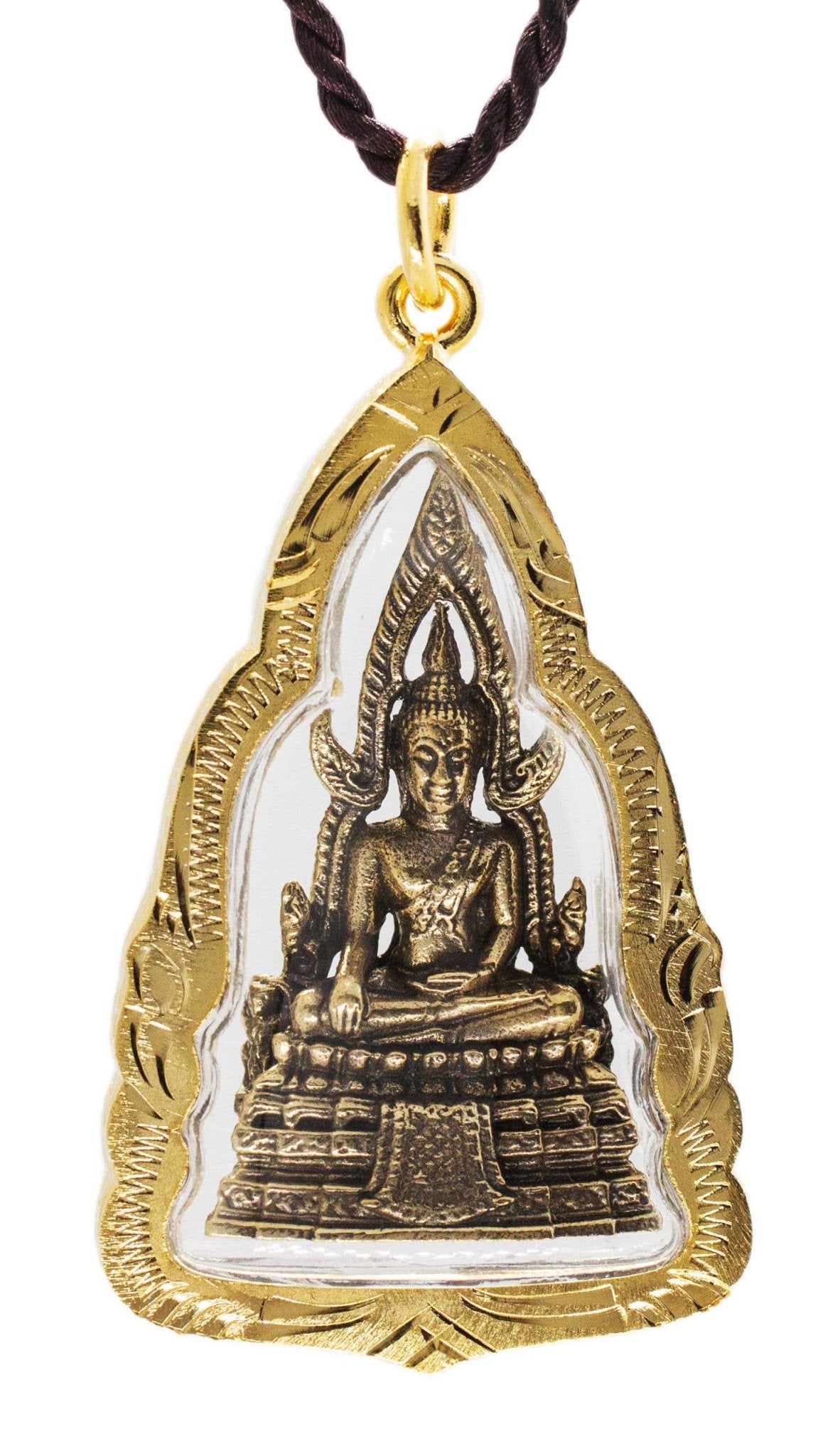 Phra Phuttha Chinnarat Buddha Necklace - Spiral Circle