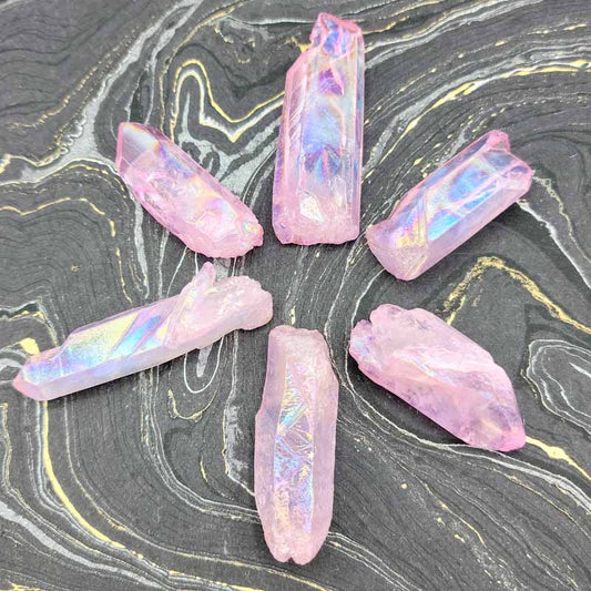 Pink Aura Quartz - Spiral Circle