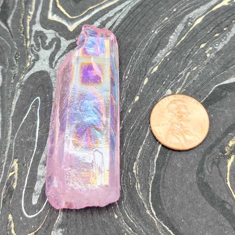 Pink Aura Quartz - Spiral Circle