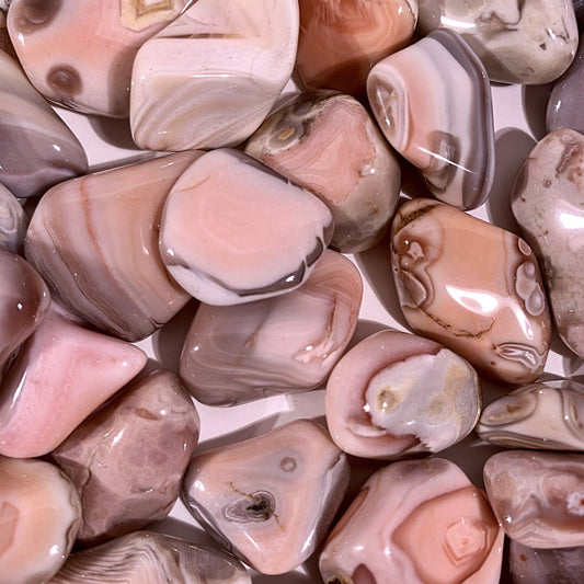 Pink Botswana Agate | Tumbled - Spiral Circle