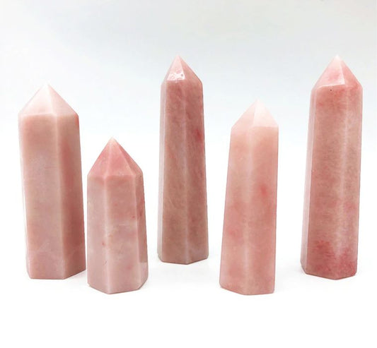 Pink Opal Crystal Towers | Large - Spiral Circle