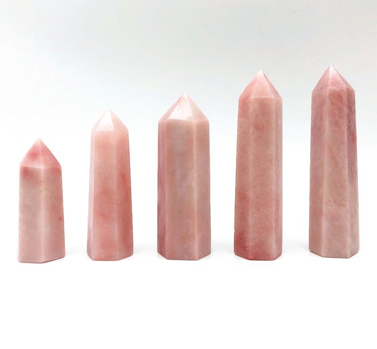 Pink Opal Crystal Towers | Large - Spiral Circle