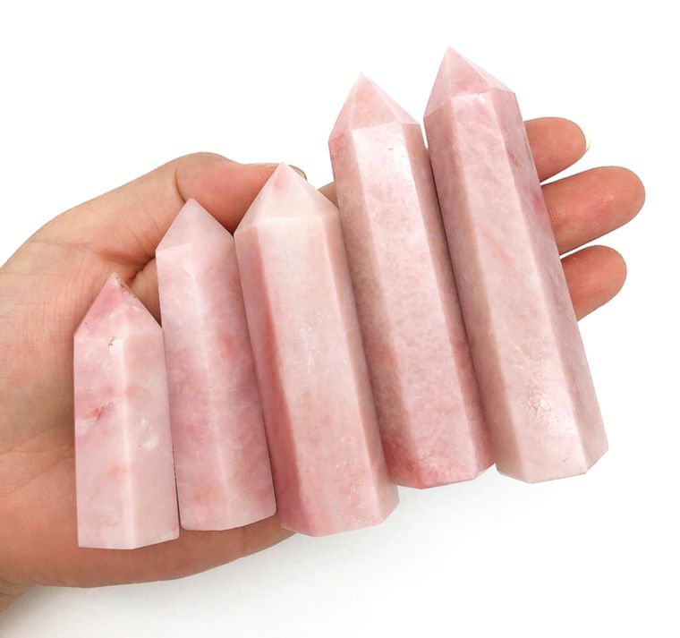 Pink Opal Crystal Towers | Large - Spiral Circle