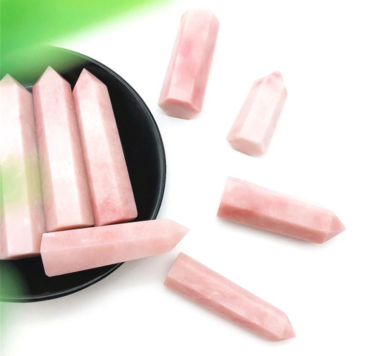 Pink Opal Crystal Towers | Large - Spiral Circle