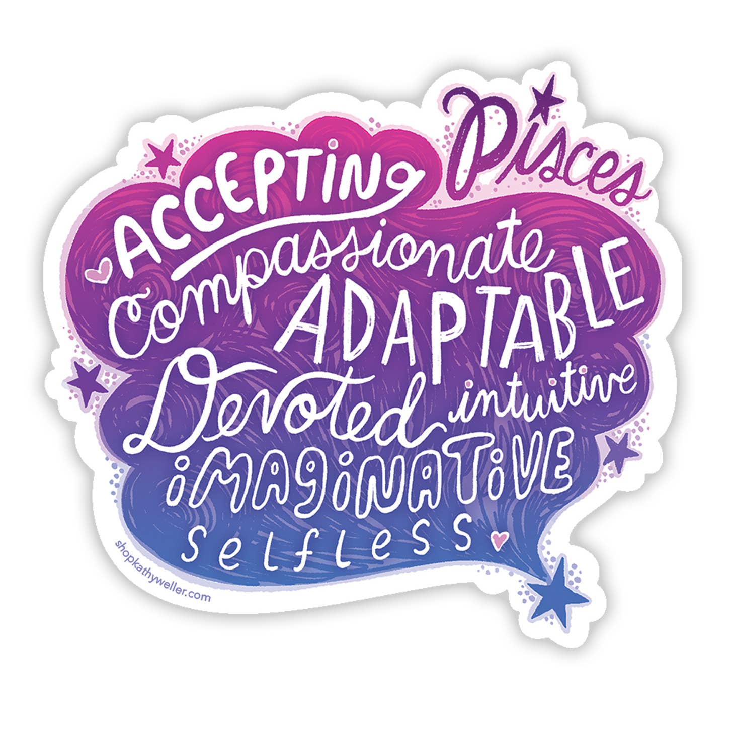 Pisces Zodiac Astrology Sign Sticker - Spiral Circle