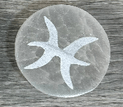 Pisces Zodiac Selenite Disc | 1.5” - Spiral Circle