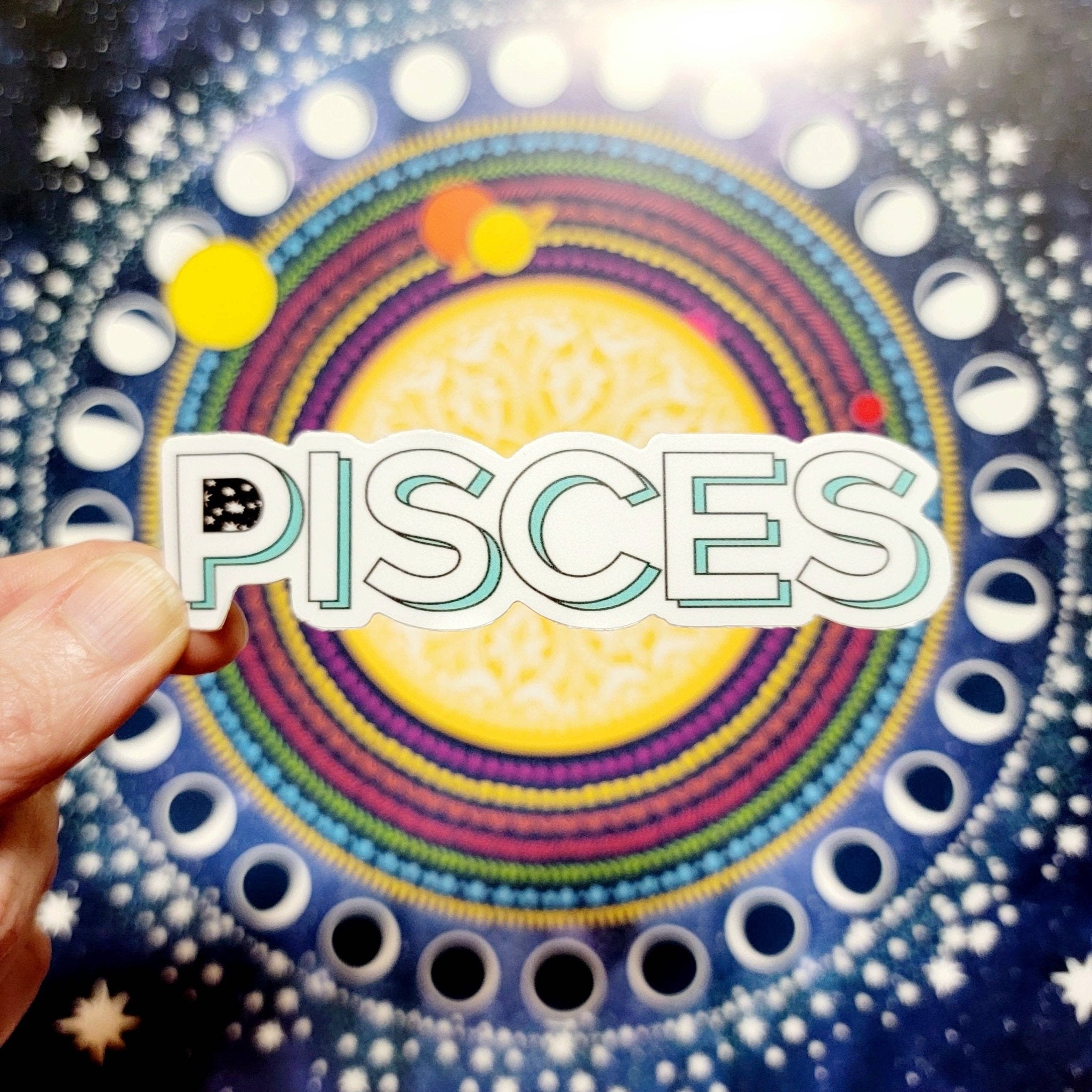 Pisces | Zodiac Sign Stickers - Spiral Circle