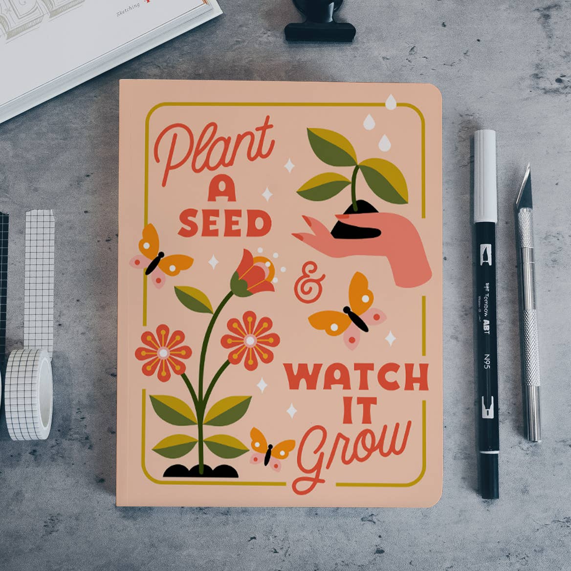 Plant A Seed | Layflat Notebook | 7 inches by 9 inches - Spiral Circle