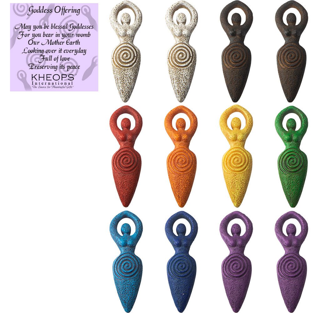Polyresin Figurines Mini Goddesses - Asst'd Colors - Spiral Circle