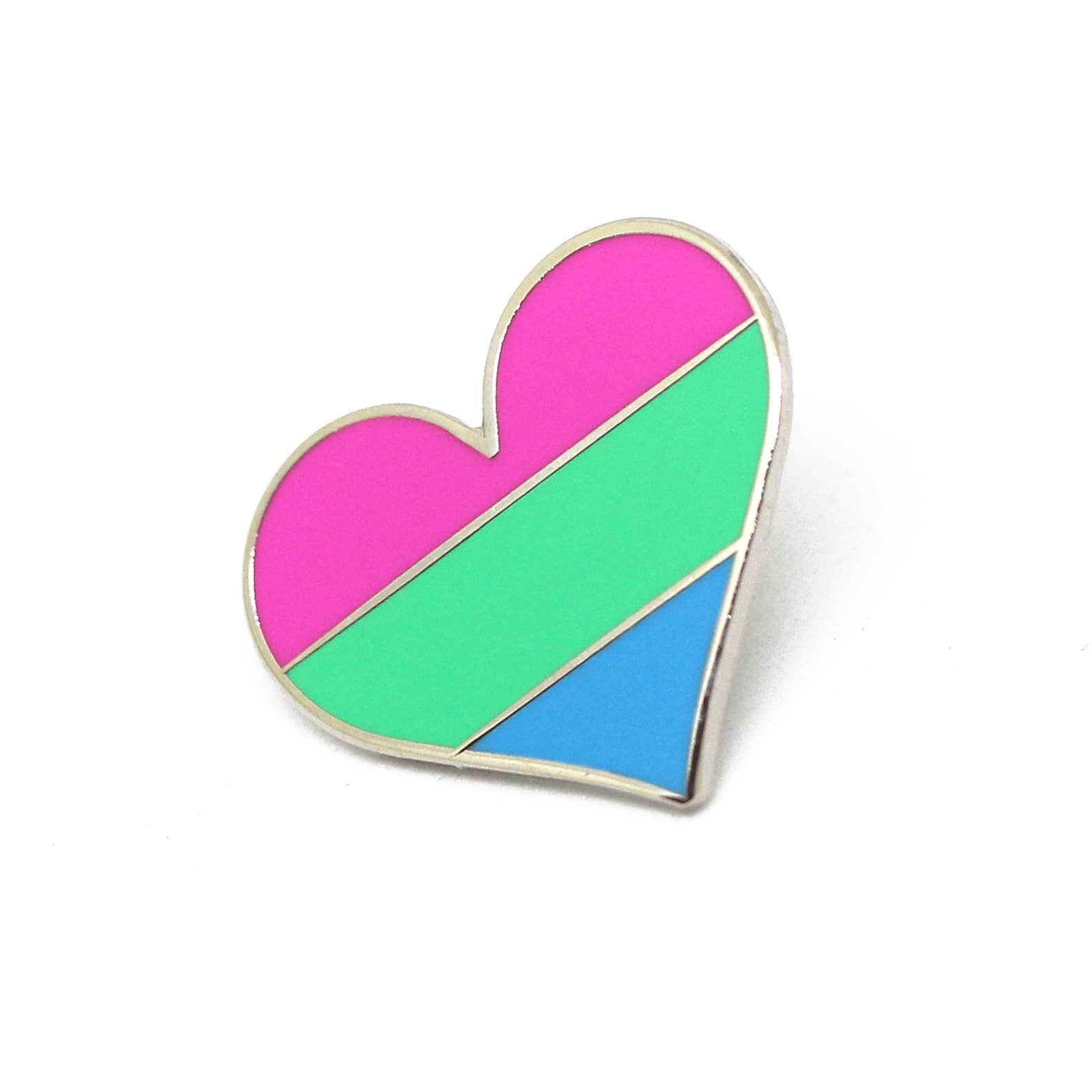 Polysexual Flag Heart Enamel Pin - Spiral Circle