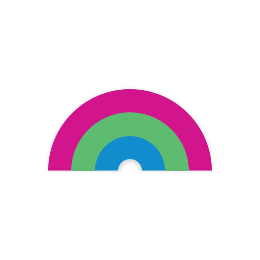 Polysexual Pride Rainbow Sticker - Spiral Circle