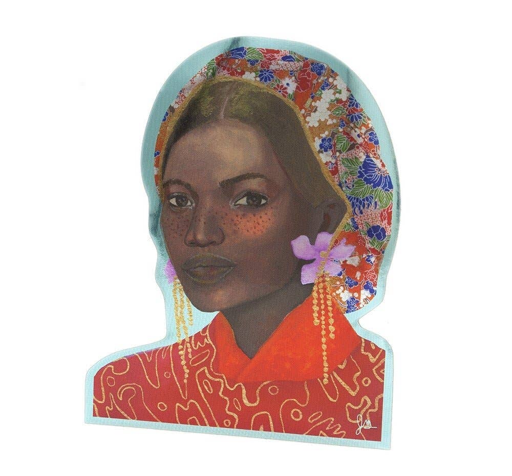 Portrait 9 Art Sticker - Spiral Circle