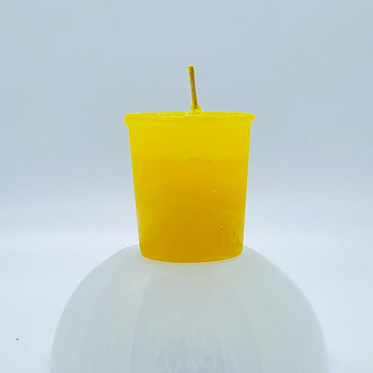 Positive Energy | Yellow | Votive Intention Candle | Reiki Charged - Spiral Circle