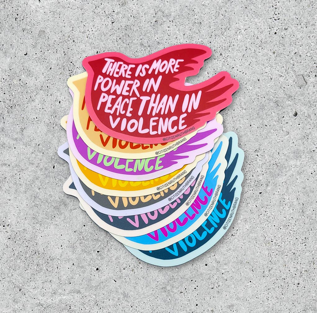 Power In Peace Sticker - Spiral Circle