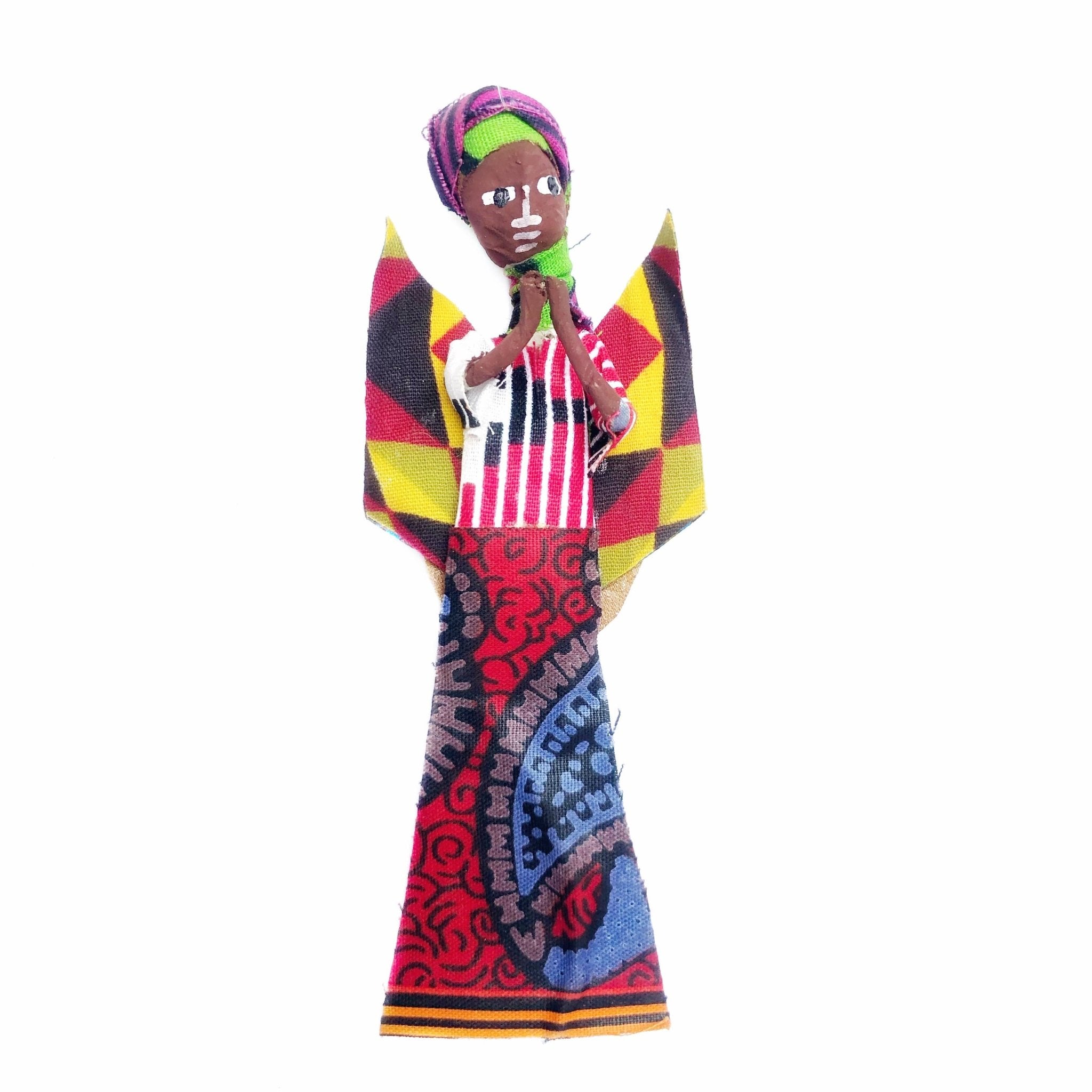 Praying African Figurine Angel Ornament - Spiral Circle