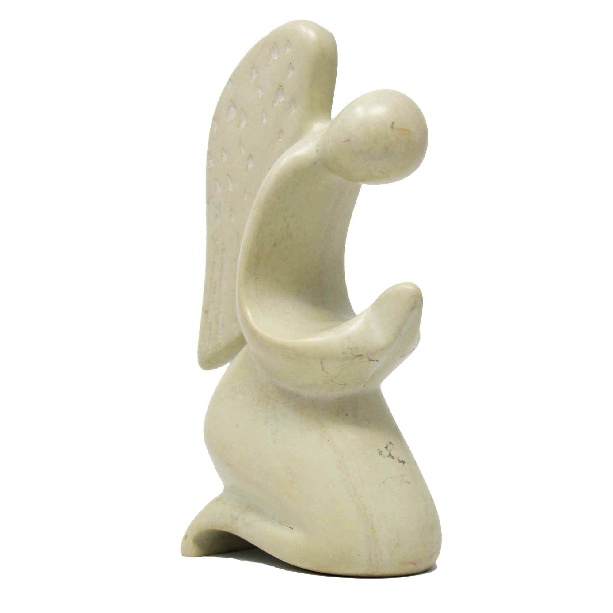 Praying Angel Soapstone Sculpture | Natural Stone - Spiral Circle