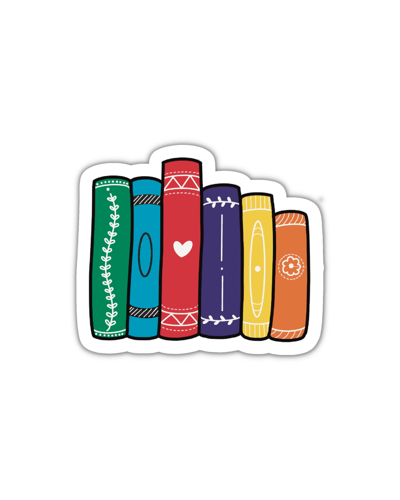 Pride book stack subtle LGBTQ+ reading vinyl sticker - Spiral Circle