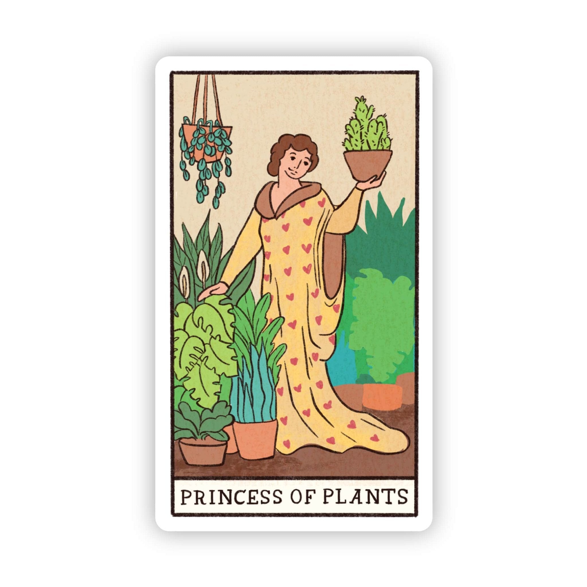 "Princess of Plants" Tarot Card Sticker - Spiral Circle