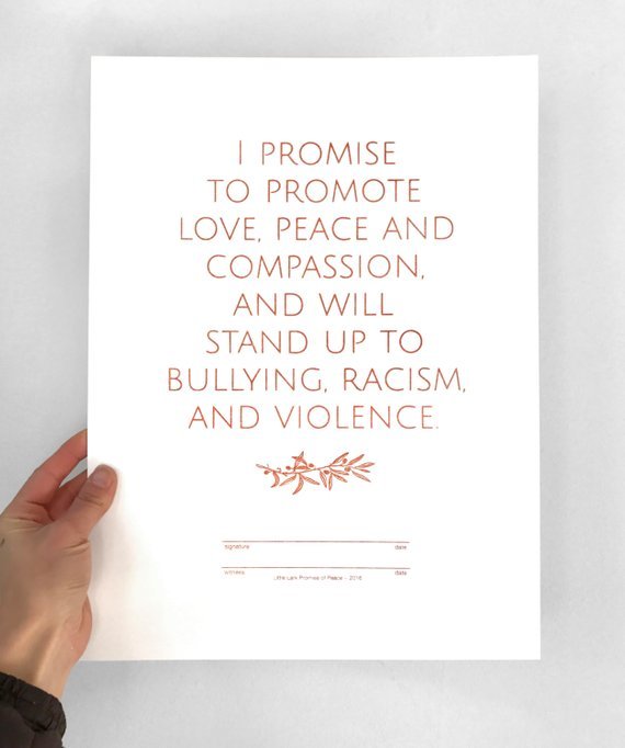 Promise Of Peace Print (gold, copper, silver) 11.75
