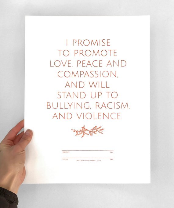 Promise Of Peace Print (gold, copper, silver) 11.75" x 15.75" - Spiral Circle