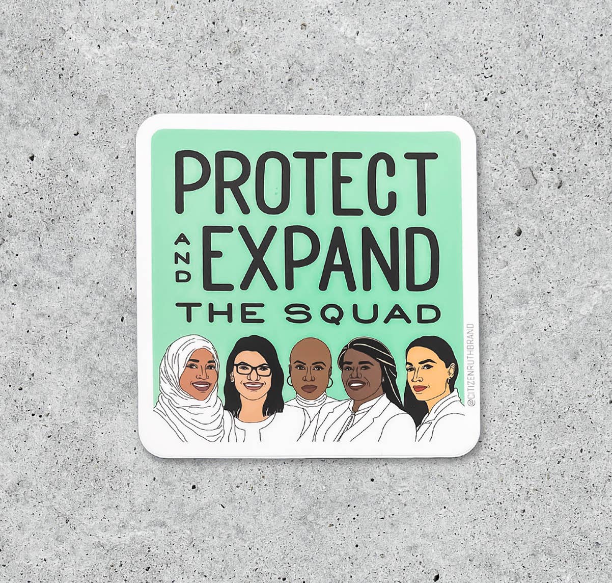 Protect and Expand the Squad sticker - Spiral Circle