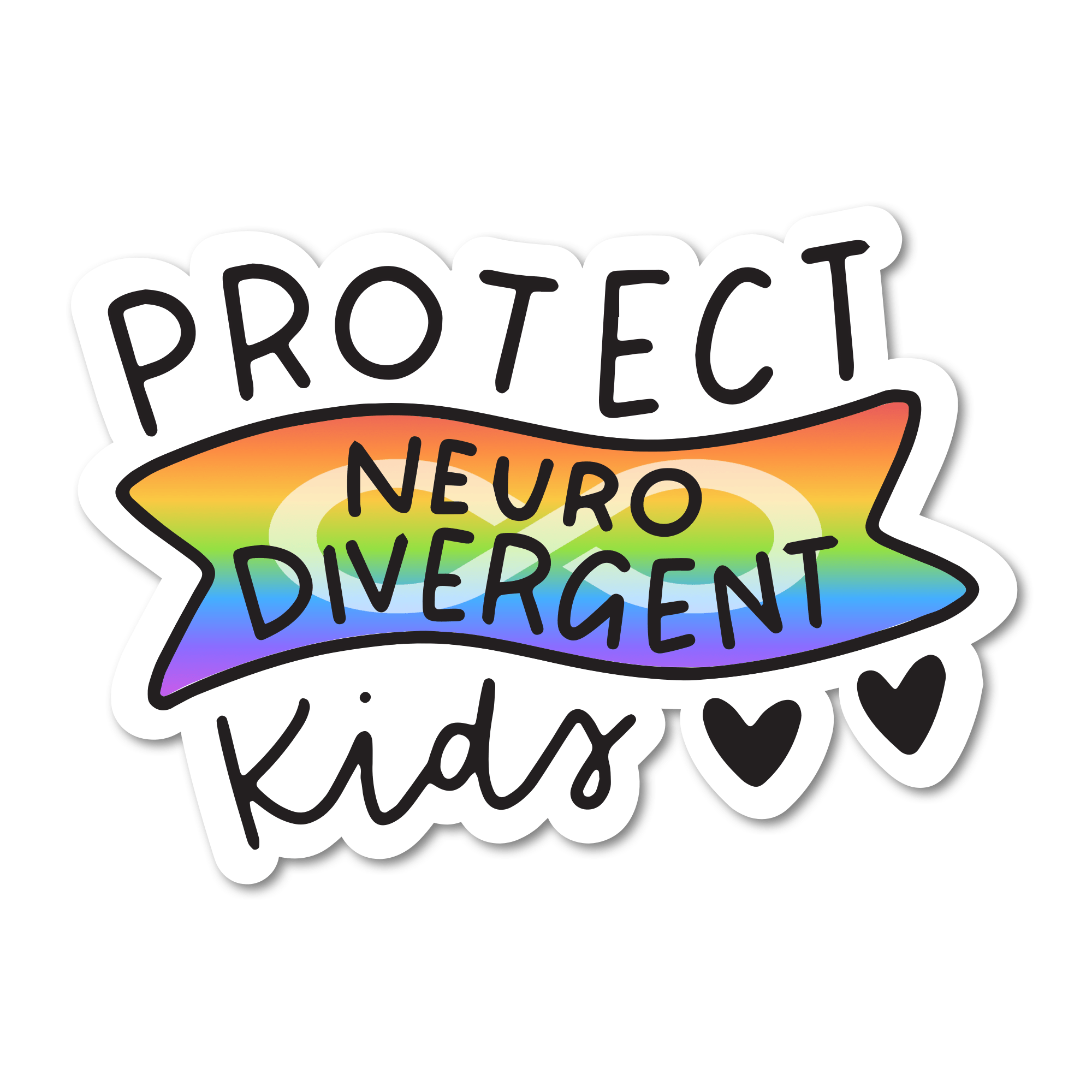 Protect Neurodivergent Kids Sticker - Spiral Circle