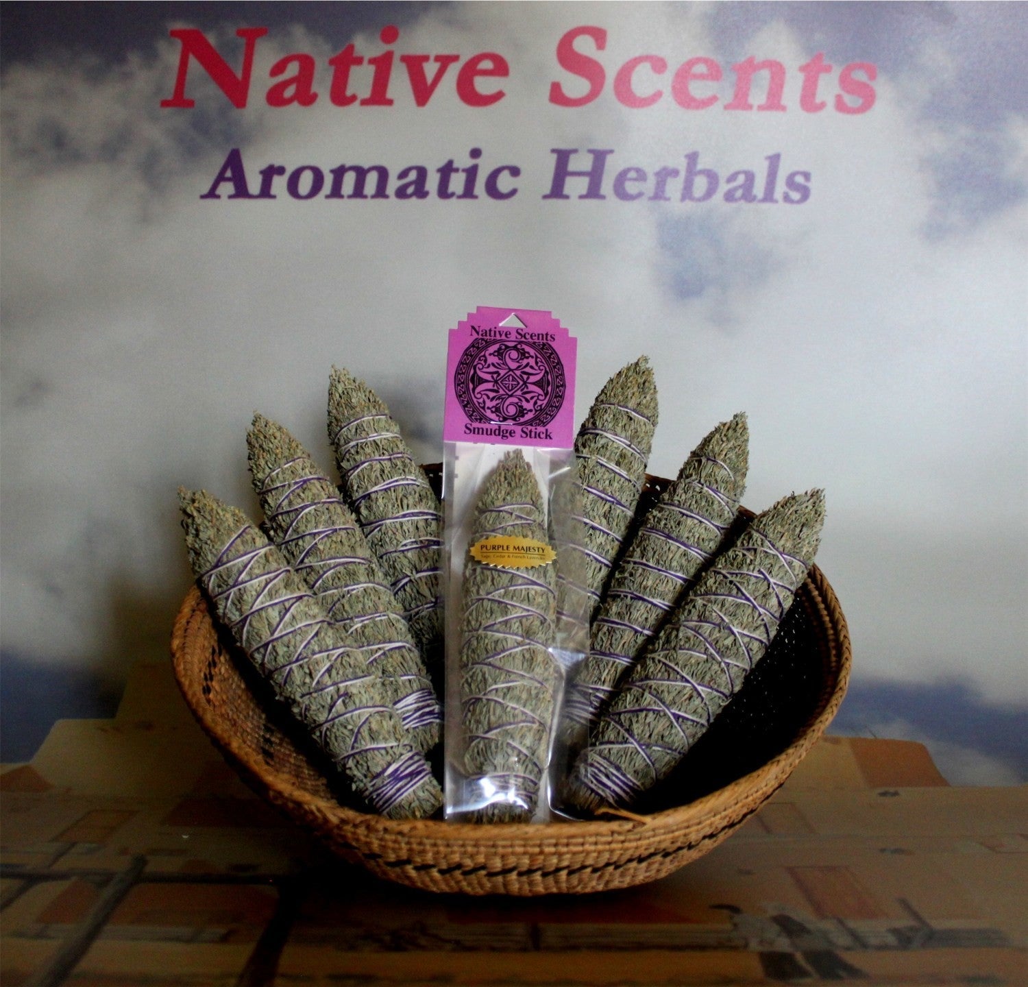 Purple Majesty Smudge Sticks (with desert sage) - Spiral Circle