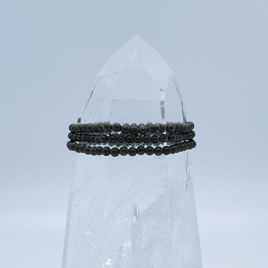 Pyrite | Protection | Stone Beaded Bracelet | 6mm - Spiral Circle
