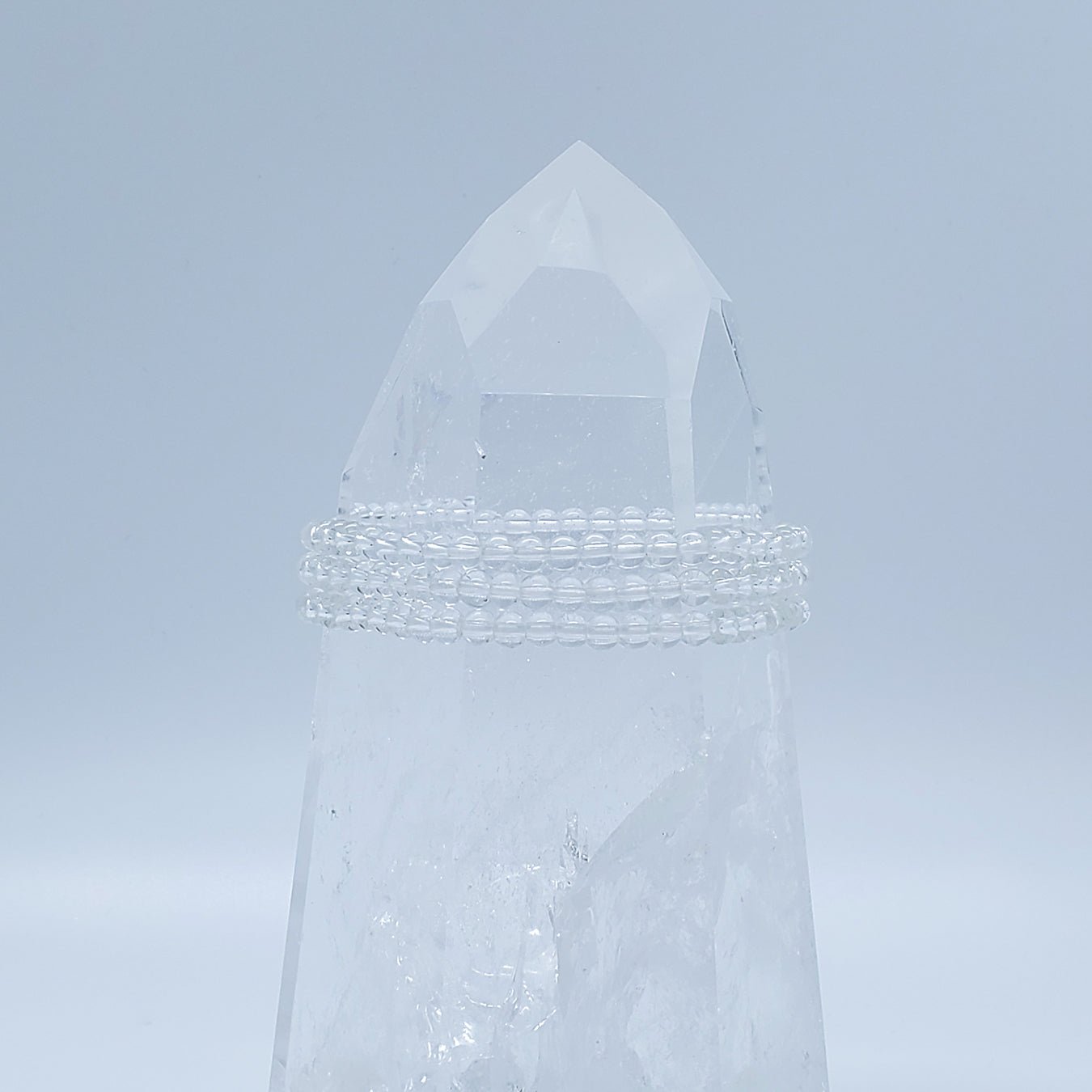 Quartz, Clear | Master Healer | Stone Beaded Bracelet | 4mm - Spiral Circle