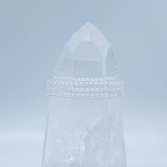 Quartz, Clear | Master Healer | Stone Beaded Bracelet | 4mm - Spiral Circle