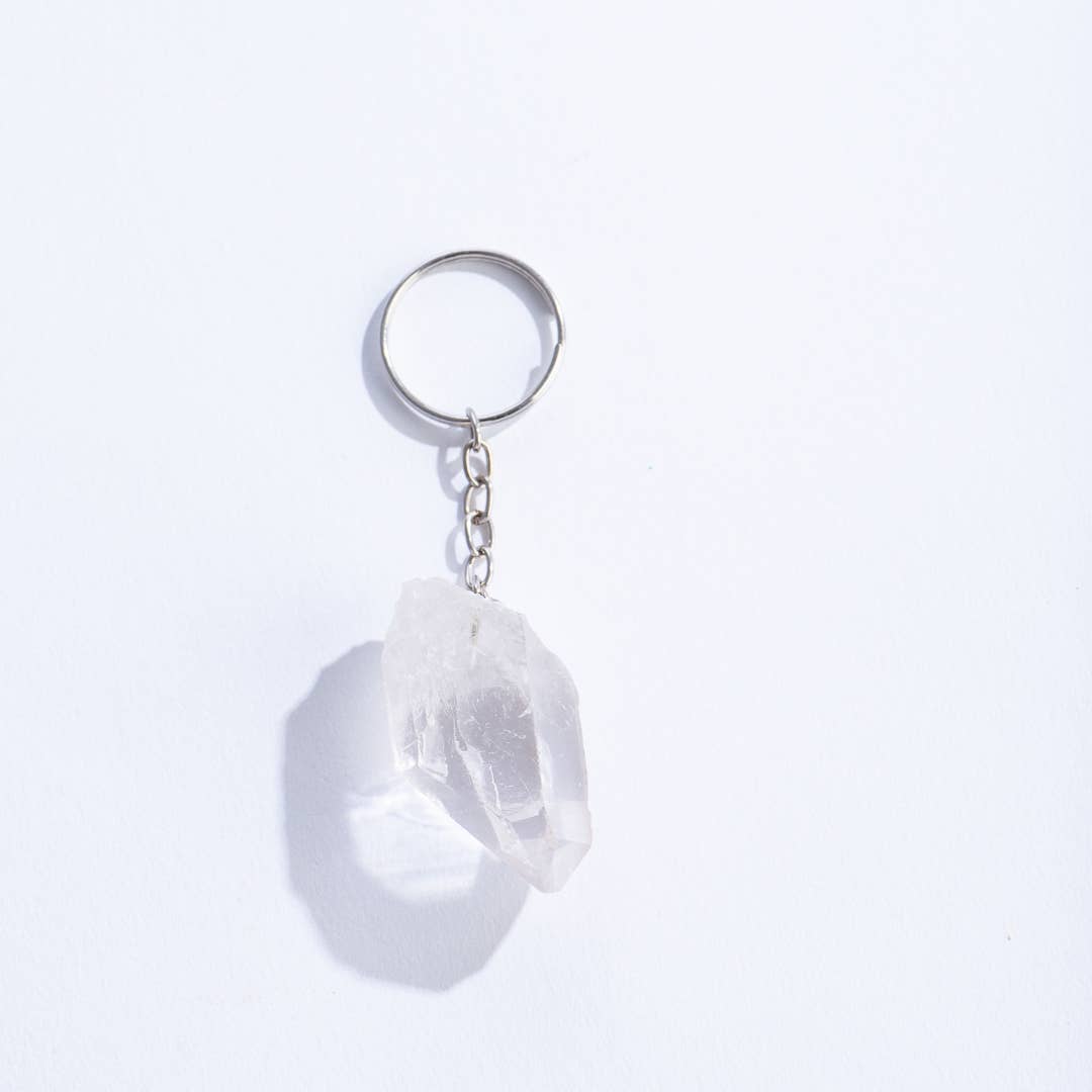 Quartz Crystal | Keychain - Spiral Circle