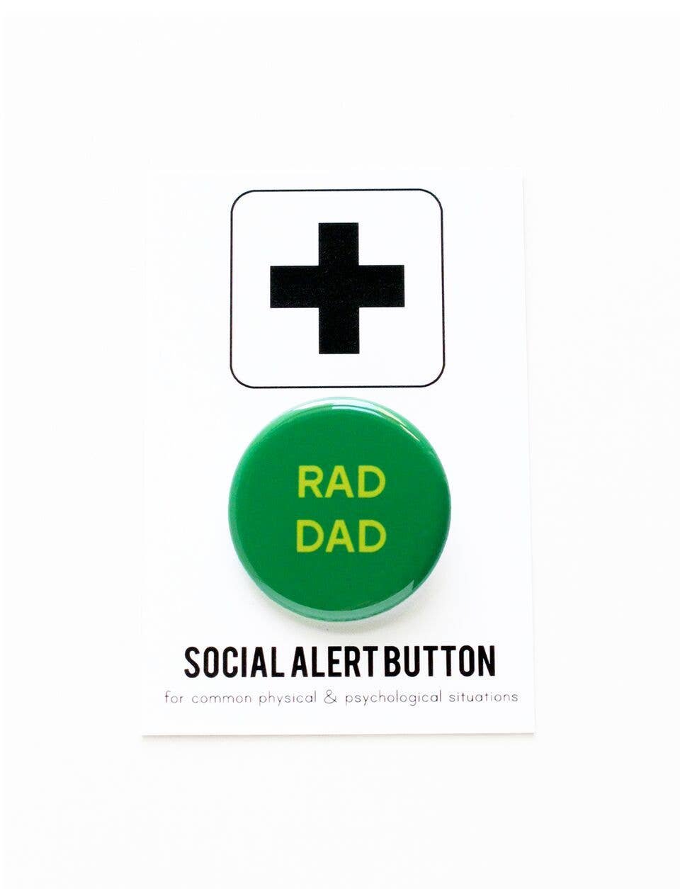 Rad Dad Button - Spiral Circle