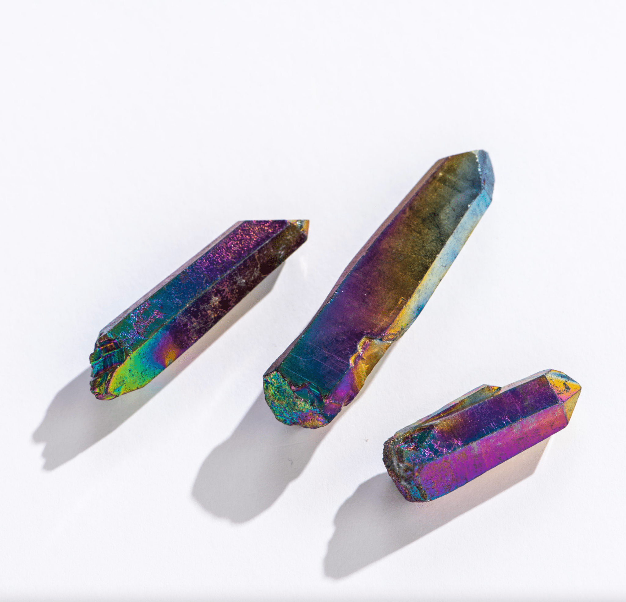 Rainbow Aura Quartz Crystal - Spiral Circle