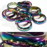 Rainbow Hematite Gem Ring - Spiral Circle