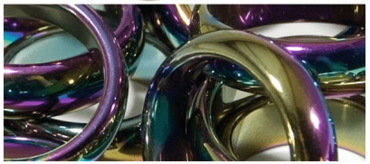 Rainbow Hematite Gem Ring - Spiral Circle