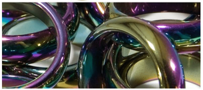 Rainbow Hematite Gem Ring - Spiral Circle