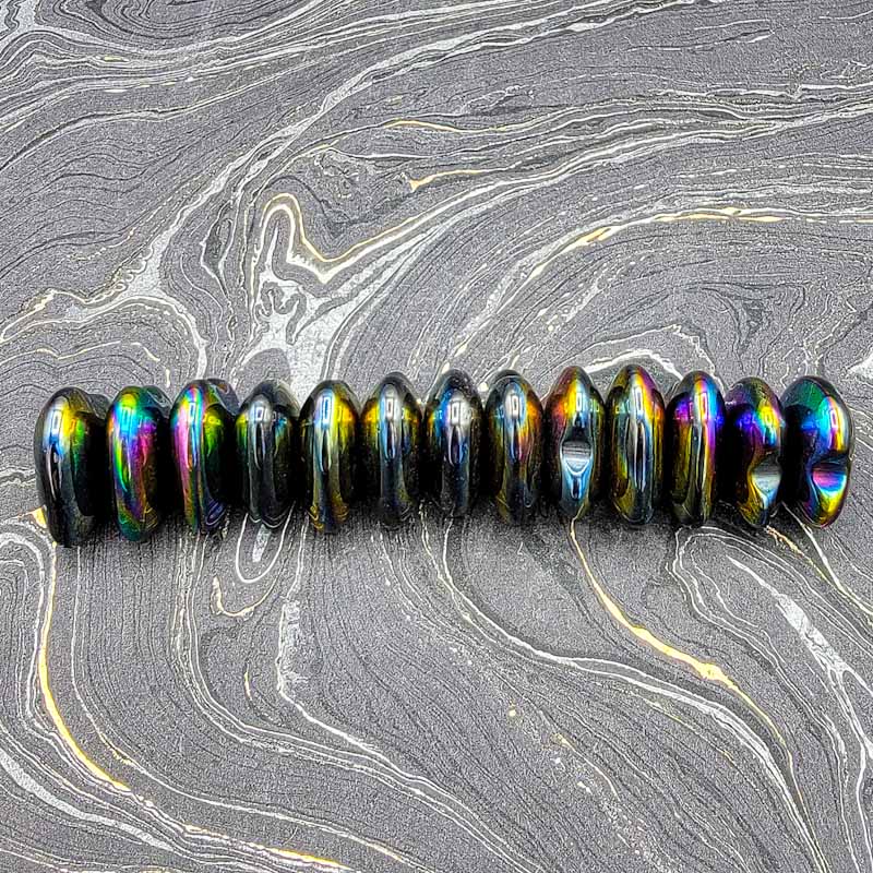 Rainbow Hematite Hearts | Magnetic - Spiral Circle