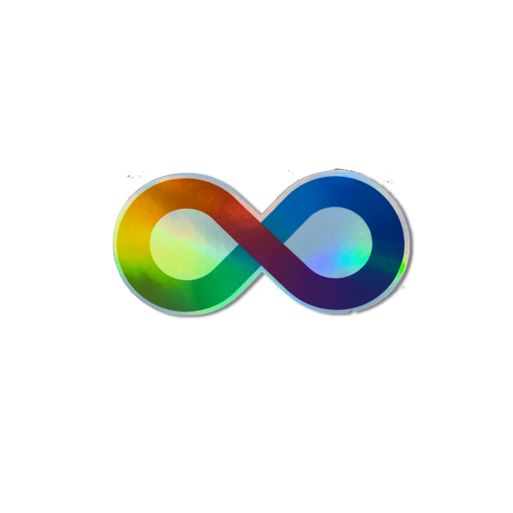 Rainbow infinity holographic vinyl sticker - Spiral Circle