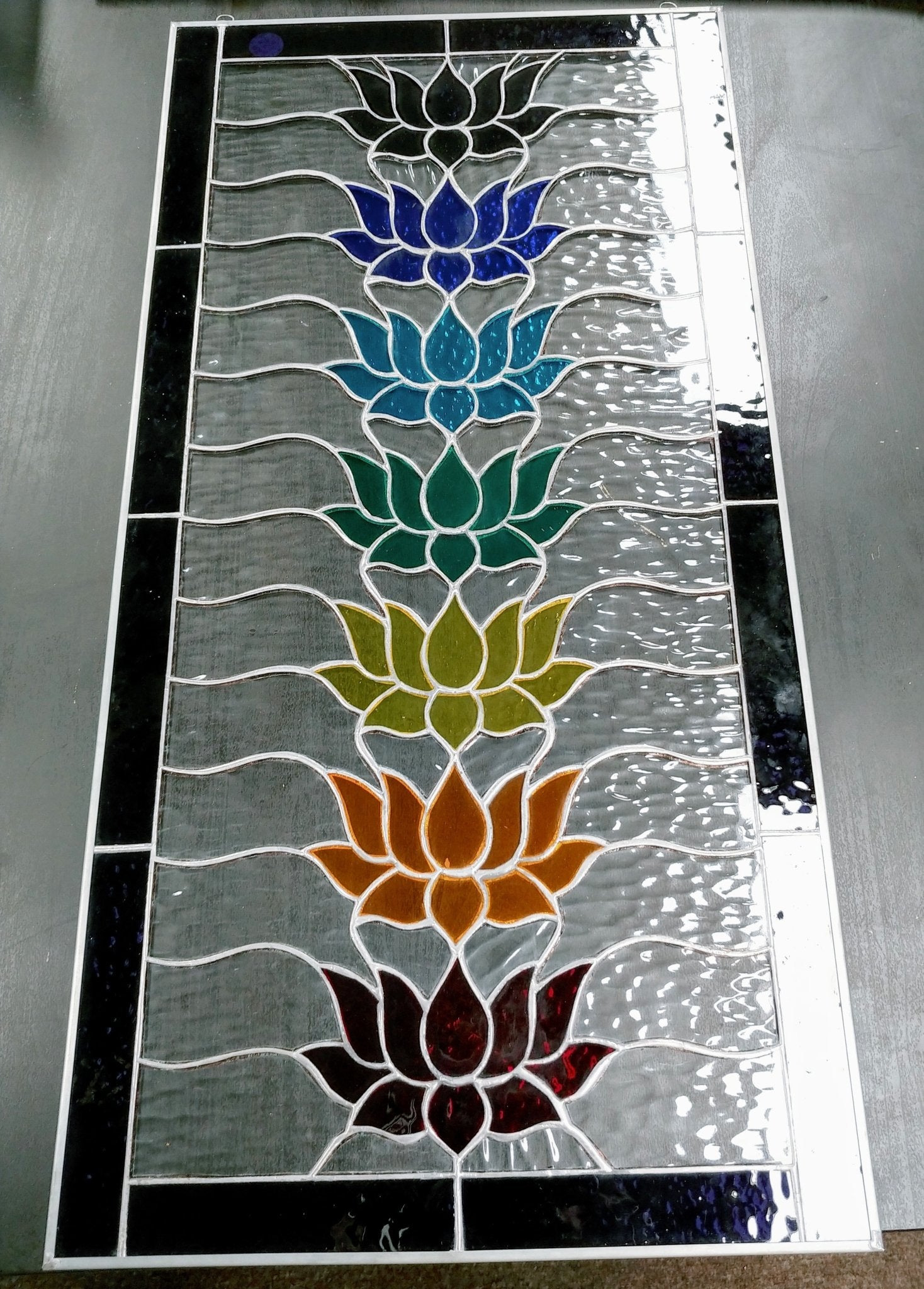 Stained Glass Chakra Suncatcher — Painted Light Stained Glass