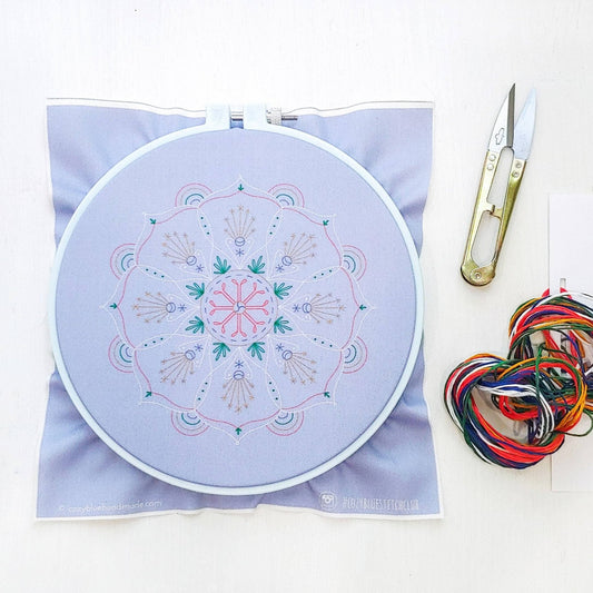rainbow mandala embroidery kit - Spiral Circle