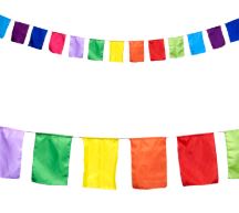 Rainbow Prayer Flags / Garland - Spiral Circle