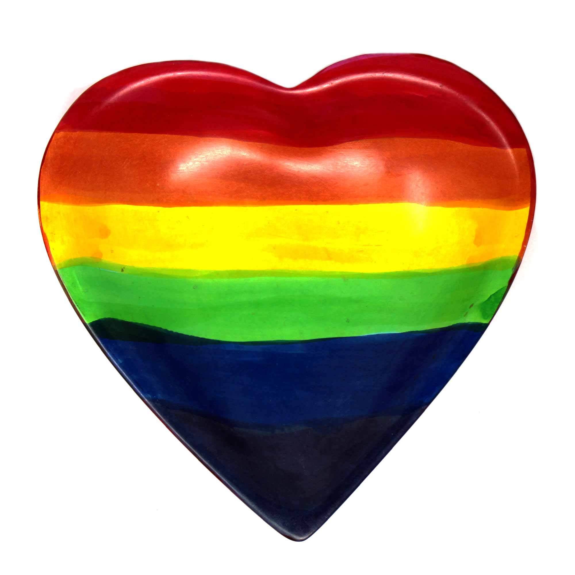Rainbow Soapstone Heart Trinket Bowl - Medium - Spiral Circle