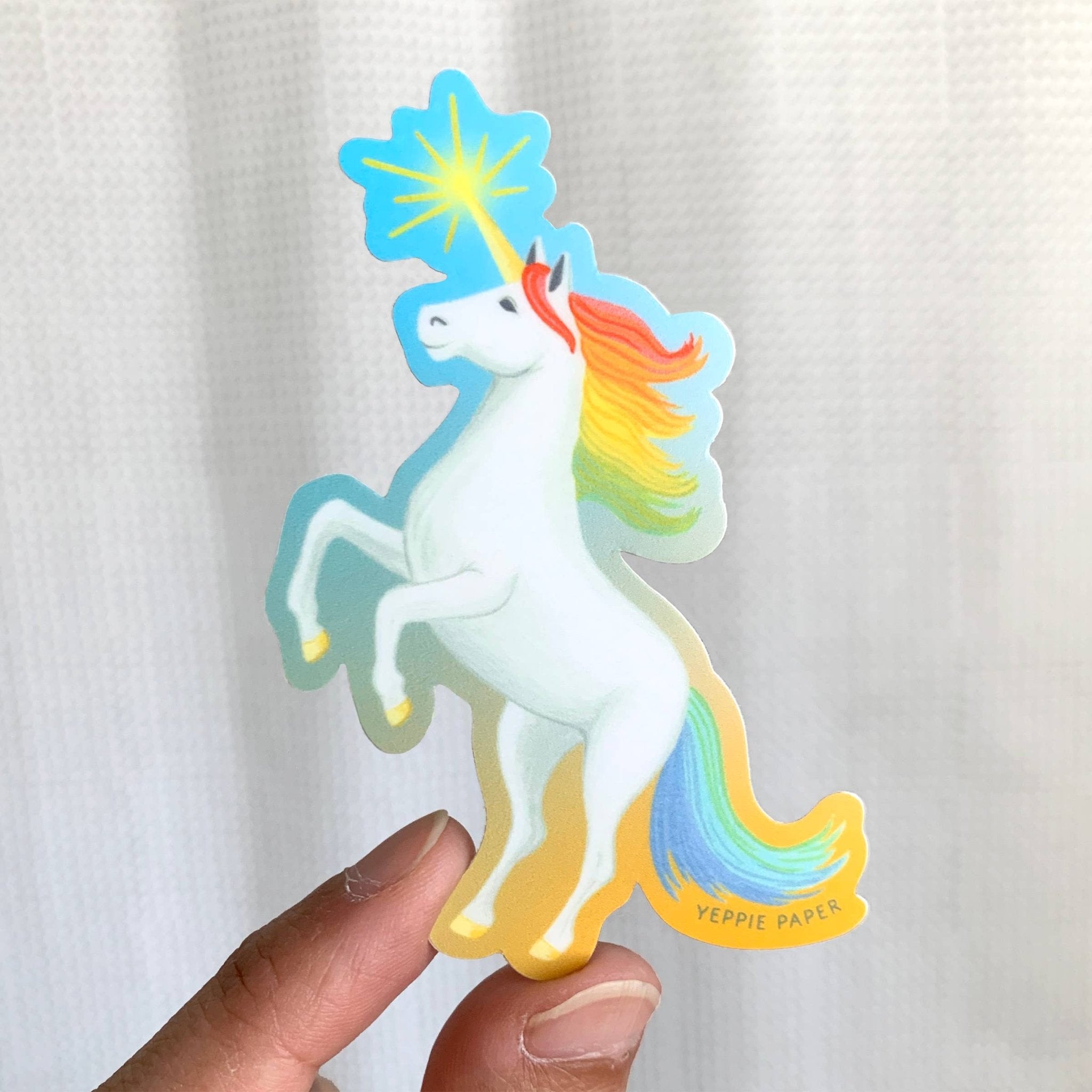 Rainbow Unicorn Sticker - Spiral Circle