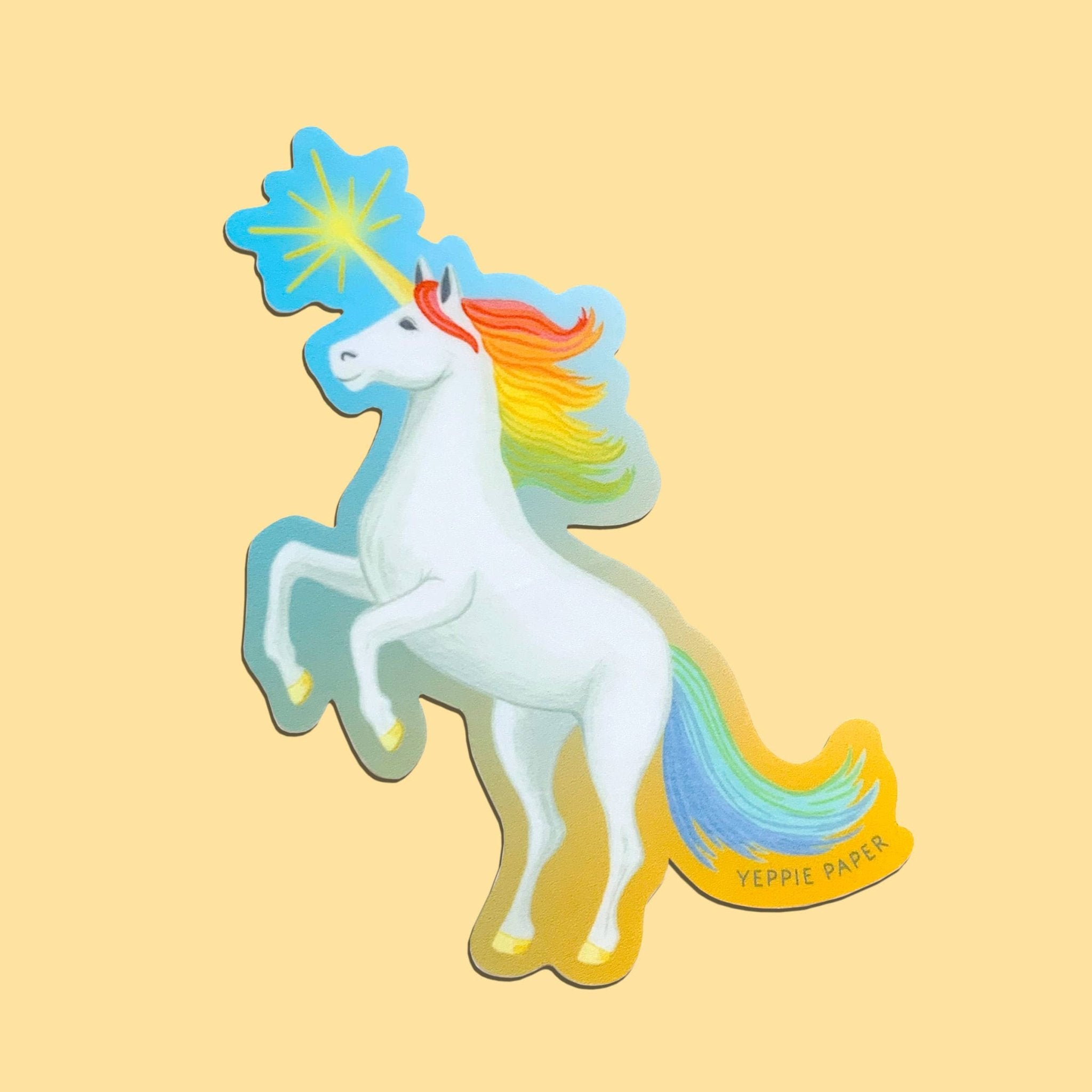 Rainbow Unicorn Sticker - Spiral Circle