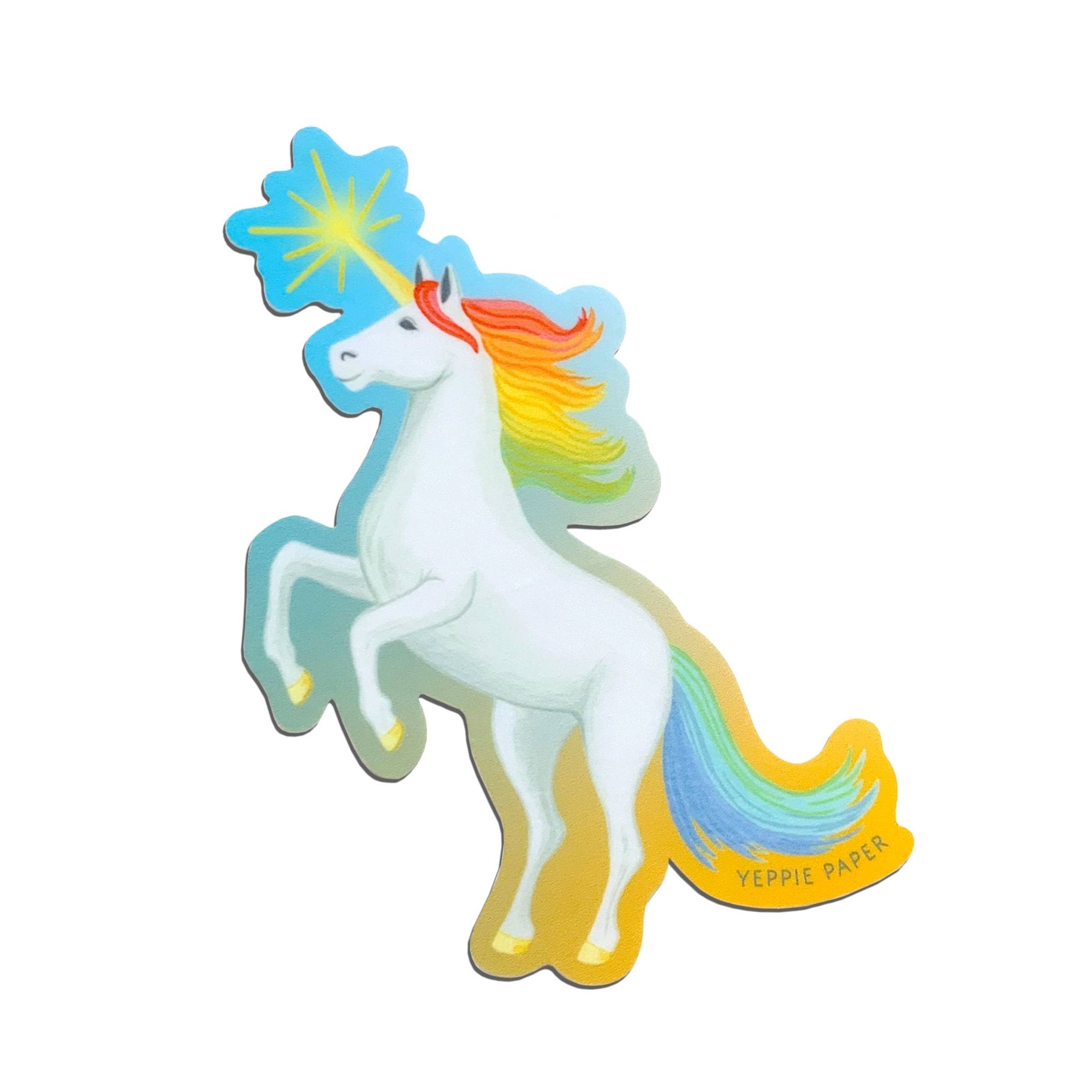 Rainbow Unicorn Sticker - Spiral Circle