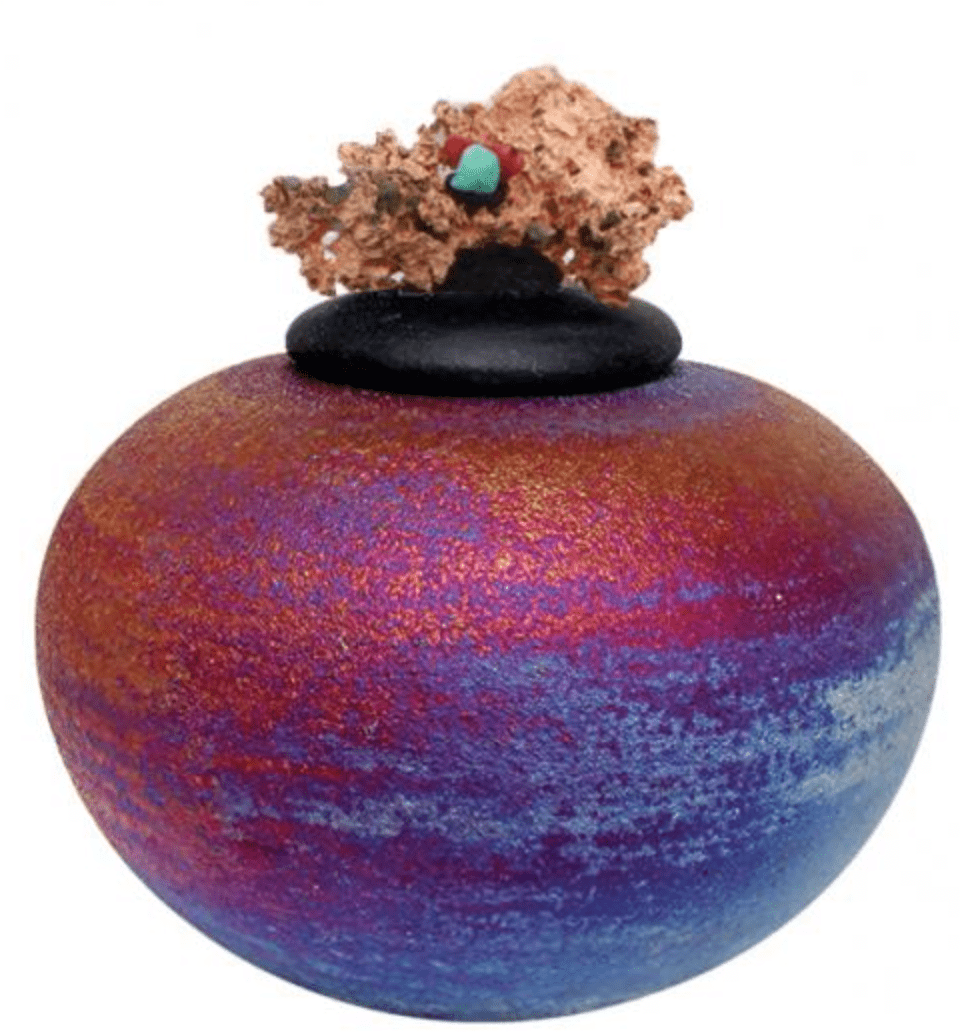 Raku Crystal Mini Dream Jar - Spiral Circle