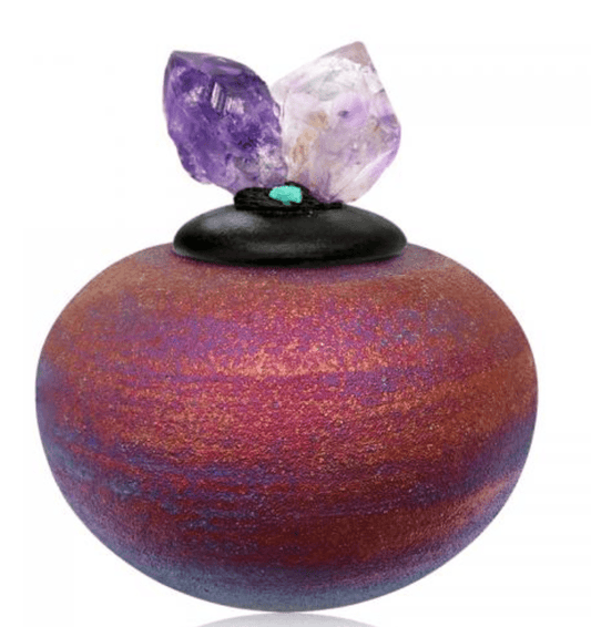 Raku Crystal Mini Dream Jar - Spiral Circle