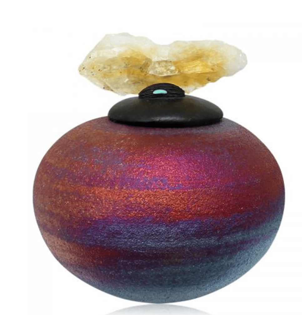 Raku Crystal Mini Dream Jar - Spiral Circle