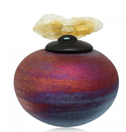 Raku Crystal Mini Dream Jar - Spiral Circle