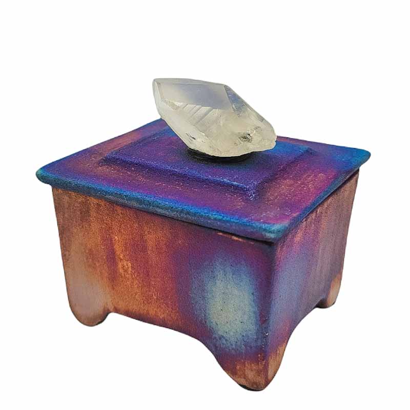 Raku Dream Box | 3" - Spiral Circle